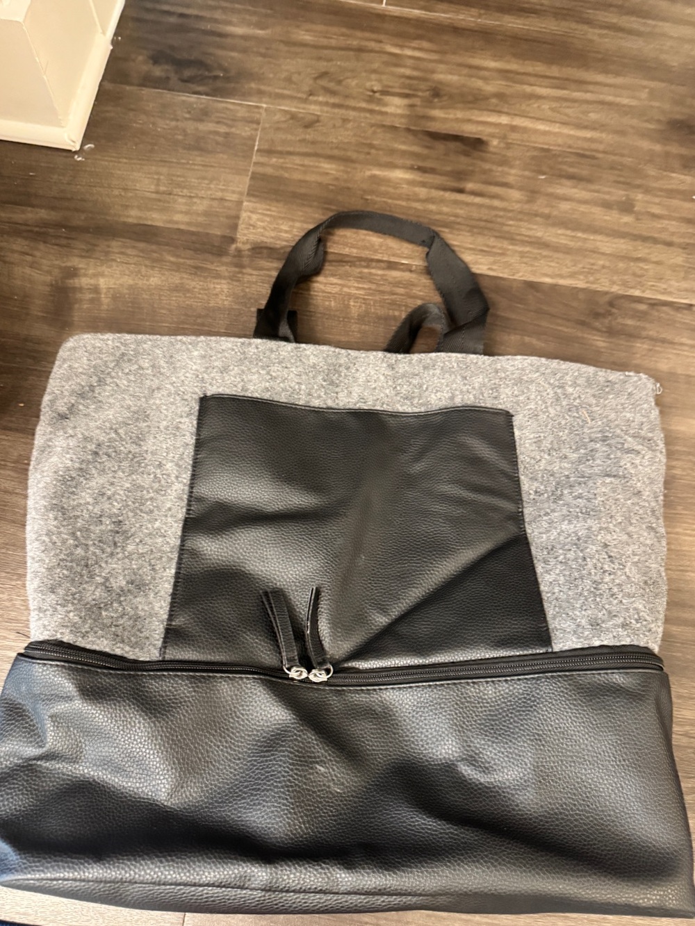 Grey and Black Travel Tote Bag